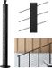 VEVOR Kabelleuningpaal, 914 x 50,8 x 50,8 mm, Roestvrij Staal Sus304, Zwart