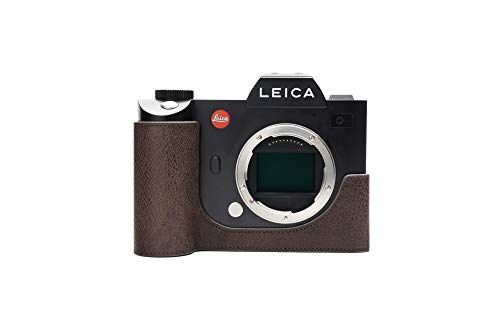 Zakao Leica SL Case, Handgemaakte Echt Lederen Half Camera Case Tas Cover voor Leica SL Bottom Opening Versie Met Hand Strap (Koffie)