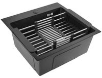 Rea - Stalen Spoelbak Met Accessoireset 3-delig Leo 40 Black Grijze accessoires