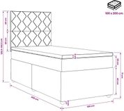 vidaXL Boxspringbed met matras en hoofdeinde Taupe 100 x 200 cm Stof