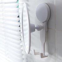 Witte Douche Spiegel met Scheermeshouder - Vierkant - 18 x 17 x 7 cm