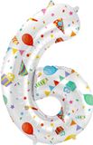 Folat Folieballon Cijfer 6 Joyful Party - 86 cm