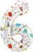 Folat Folieballon Cijfer 6 Joyful Party - 86 cm