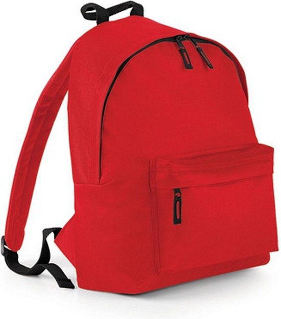 Bagbase Rood 18L School/Sport Rugtas met Voorvak - Unisex