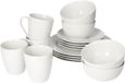 Excellent Houseware Servies set - 16 pièces - blanc - porcelaine - pour 4 personnes