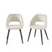 BAÏTA Set van 2 vintage stoelen, corduroy, beige, metalen poten, zwart