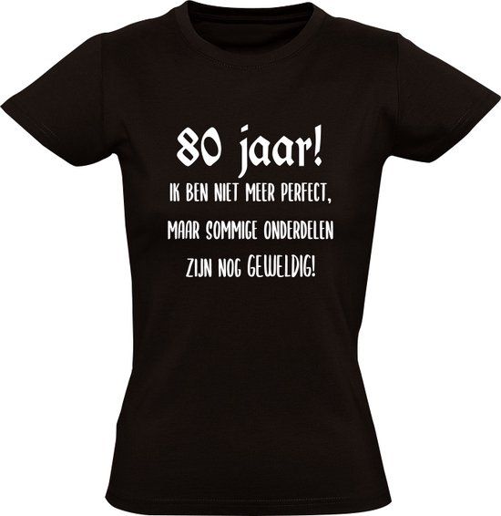 Sol's 80 Jaar Verjaardag Dames T-shirt - Zwart - 2XL