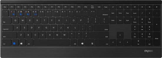Rapoo E9500M - Draadloos Ultraslank Toetsenbord - Zwart - QWERTY US
