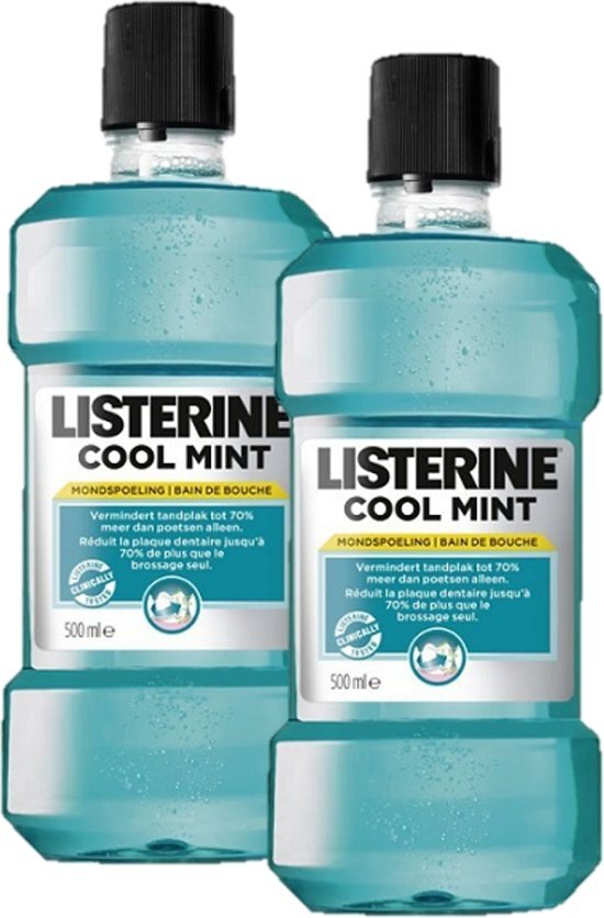 Listerine - Cool Mint - Mondwater - 500 ml - 2 stuks