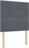 vidaXL - LED Hoofdbord met LED-stripverlichting - Grijs - 80 cm - Fluweel
