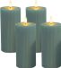 Merkloos Relaxdays LED-kaarsen - set van 4 - 18xØ7,5 cm - khaki