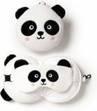 Puckator Relaxeazzz Panda knuffel/reiskussen/slaapmasker - 2-in-1 set - voor kinderen