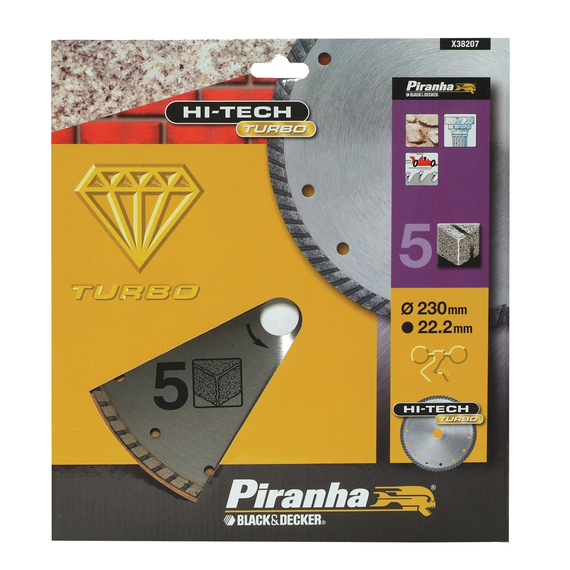 Piranha HI-TECH diamantblad volle rand 230 mm X38207