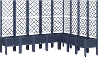 vidaXL Plantenbak met latwerk 200x160x142 cm polypropeen blauwgrijs