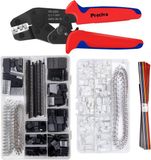 Markenlos Bol Krimptangset, 1550-delige set Dupont-krimpconnectoren (2,54 mm), 460-delige set JST-XH-krimpconnectoren (2,54 mm), incl. krimpconnectoren en connectorbehuizingen, met krimptang voor 0,1-1 mm²