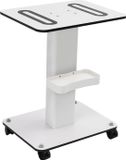 Chariot de coiffure - 2 étagères ouvertes - Capacité de charge 40 kg - Roues pivotantes à 360° avec frein - Blanc