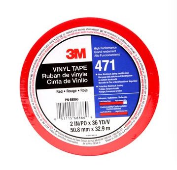 3M 471 Vinyl Tape - Red - 32.91 m x 50.8 mm