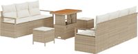 vidaXL Tuinbank - Beige - Polyrattan