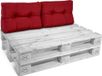 Beautissu Style 2-delig coussin de palette coussin de dossier rouge 60x40 cm