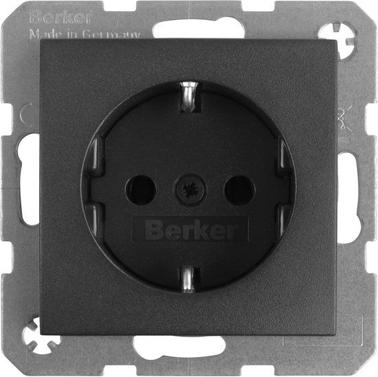 Berker S1 contactdoos - inbouw - 1-voudig - randaarde - antraciet