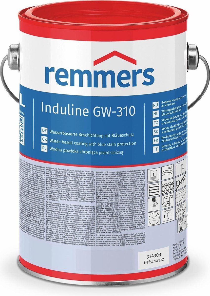 Remmers Induline GW-310 WF 2,5 liter Diepzwart - 4004707252409