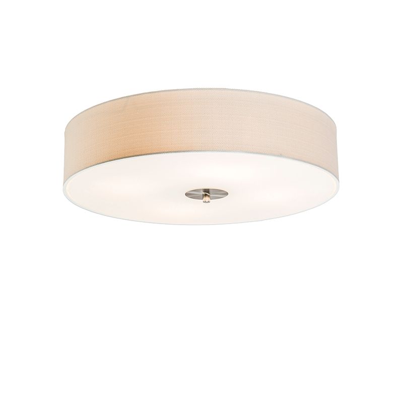 QAZQA Drum 50 - Plafondlamp met lampenkap - 4 Lichts - Ø50 cm - wit