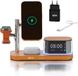 MMOBIEL Chargeur sans fil 5-en-1 avec réveil, haut-parleur Bluetooth et veilleuse LED compatible MagSafe – Station de charge sans fil magnétique Qi2.2 de 25W compatible avec smartphone, montre connectée et écouteurs – Orange cosmique