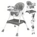 StarTech E500 3-in-1 Kinderstoel - Opvouwbaar - Draagbaar - Multifunctioneel - Dubbel dienblad - Speelgoedhouder - 5-punts veiligheidsgordel - Grijs