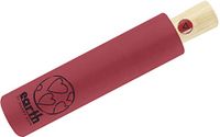Happy Rain Earth Mini Paraplu Chili Rood - Bamboe Handvat, Automatisch