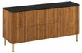3E 3xE living.com 3xE living Badkamerkast 120, Craft eiken, blad zwart, poten goud, 120,8 x 44,2 x 65 cm