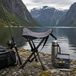 Trépied tabouret, tabouret de camping, chaise de pêche, avec sangle de transport, gris