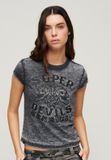 Superdry Retro Rocker T-shirt Dames Korte Mouw Jet Black S