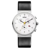 Braun Heren Quartz Chronograaf Horloge met Lederen Band
