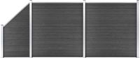vidaXL Schuttingpanelenset - Composiet - Zwart - 446x186 cm