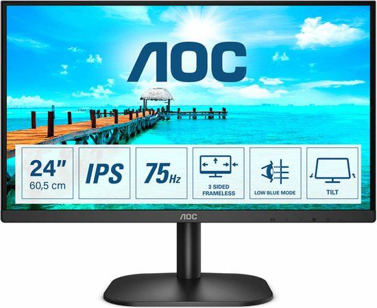 AOC 24B2XDA - 23.8" Full HD Monitor - IPS - 75Hz - Zwart