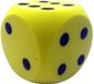 T & F creations Grote dobbelsteen - geel - 16 x 16 cm - foam