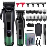 StarTech Professionele haarset - T-vormige trimmer - Zero-gap technologie - Roestvrijstalen mes - Oplaadbaar - 160 minuten gebruiksduur - Groen