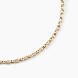Collier Carlo Or Bicolore Maille Marine Ronde