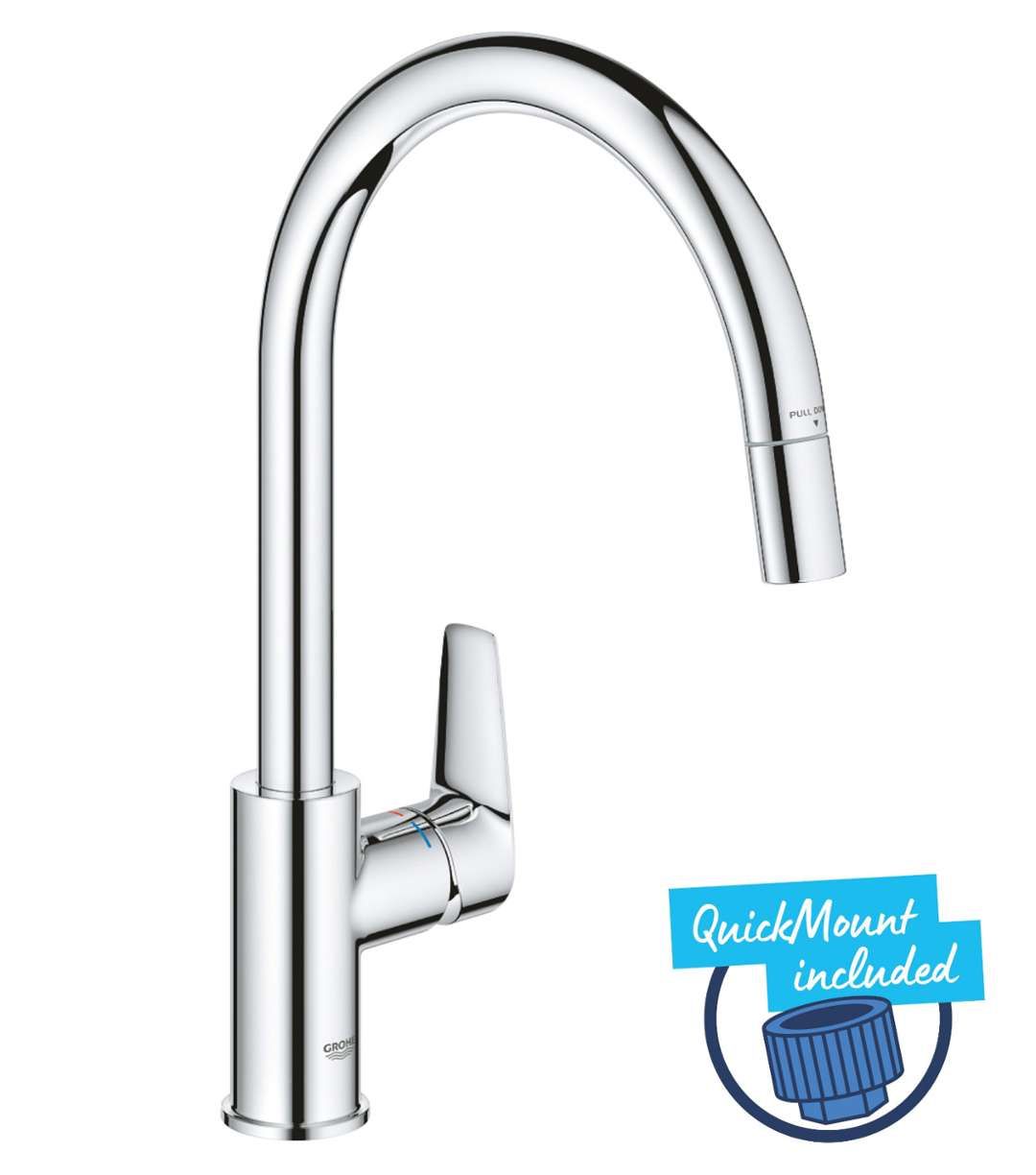 Grohe Start Edge Keukenkraan - Chroom - Met Uittrekbare Vuistdouche