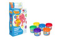 FINGER PAINT Étui 6 boîtes 35 ml porte | Couleurs assorties, Fabriqué à partir d'ingrédients naturels, Sans gluten