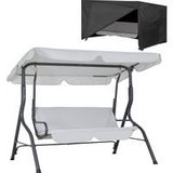 Casaria® Hollywood Tuinschommel Lichtgrijs + Afdekzeil