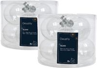Decoris Kerstballen - 16x st - Transparant - D7 cm - Glas