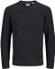 Jack & Jones Pull en maille 6XL Coton biologique Noir Manches longues Col rond Uni Automne/Hiver
