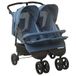 Vidaxl Poussette pour enfants "Tucson" en acier, tissu en lin bleu marine. Dimensions (L/H) 99x103 cm