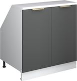 Vicco Rion Kast voor schuine wand – 80 x 81.6 cm met 2 deuren, kastromp 60 cm diepte Antraciet-goud