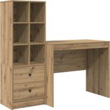 vidaXL Bureau Artisan Eiken 135,5 x 50 x 127 cm