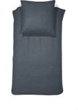Cinderella Lyn ensemble de housse de couette 1 personne 135x200cm coton anthracite + 1 taie d'oreiller 60x70