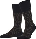 FALKE Airport Special Edition gedessineerd wol katoen sokken heren zwart - maat 45-46