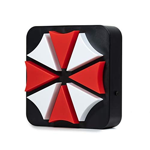 Numskull Officiële Resident Evil 3D Bureaulamp Wandlamp - Umbrella Corporation Logo - Wit/Rood