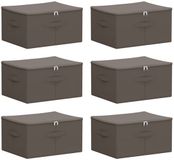 vidaXL Opbergbox 6 stuks nonwoven stof 50 x 30 x 25 cm 37,5 L Grijs